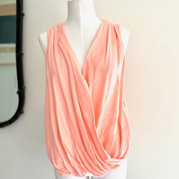 Bobi Papaya Sleeveless Surplice Top NWT - Picture 1 of 7